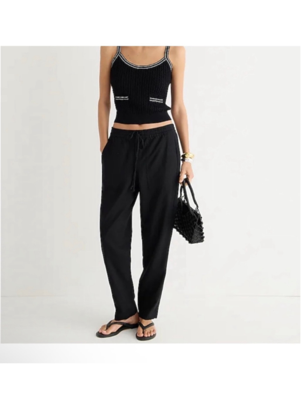 J.Crew Seaside Linen Blend Pant- Size Medium Tall